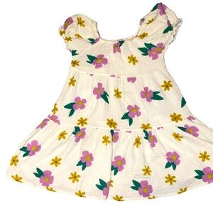 DotDotSmile floral white puff sleeve fashion collection dress EUC size 7